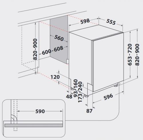 Bauknecht BCIO 3 T 341 PLET Einbauspülmaschine